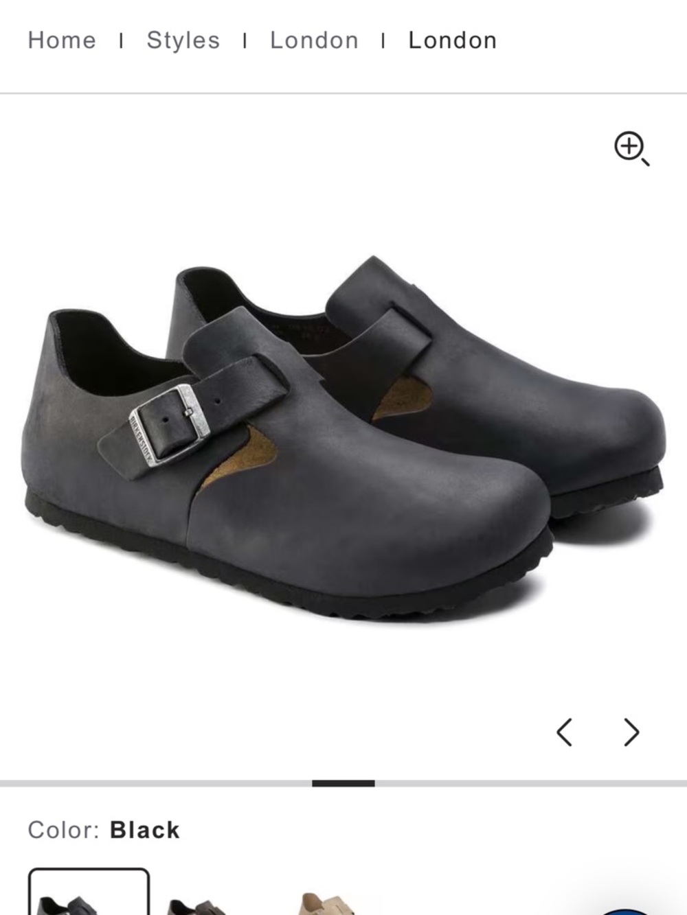 Birkenstock London Oiled Leather Clog in Black Slip on shoe